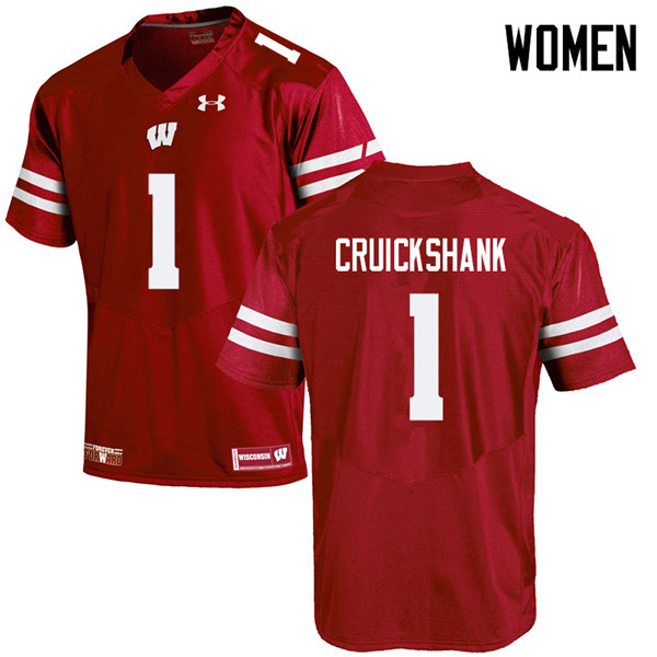 Women #1 Aron Cruickshank Wisconsin Badgers College Football Jerseys Sale-Red - Click Image to Close